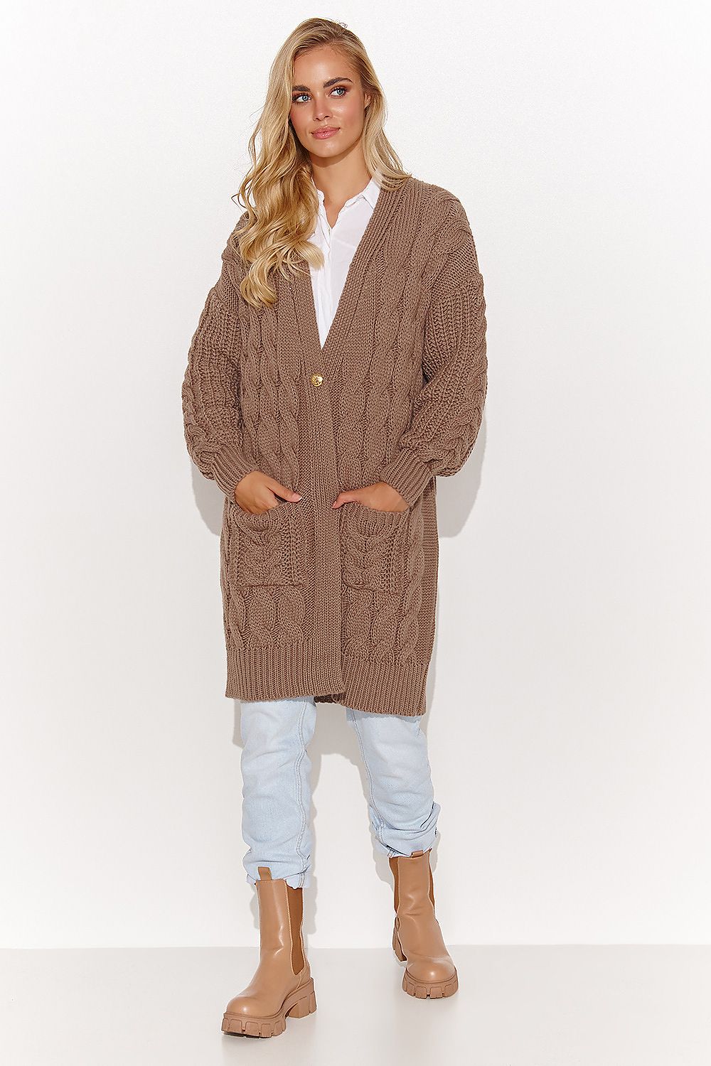 Cardigan model 184394 Makadamia