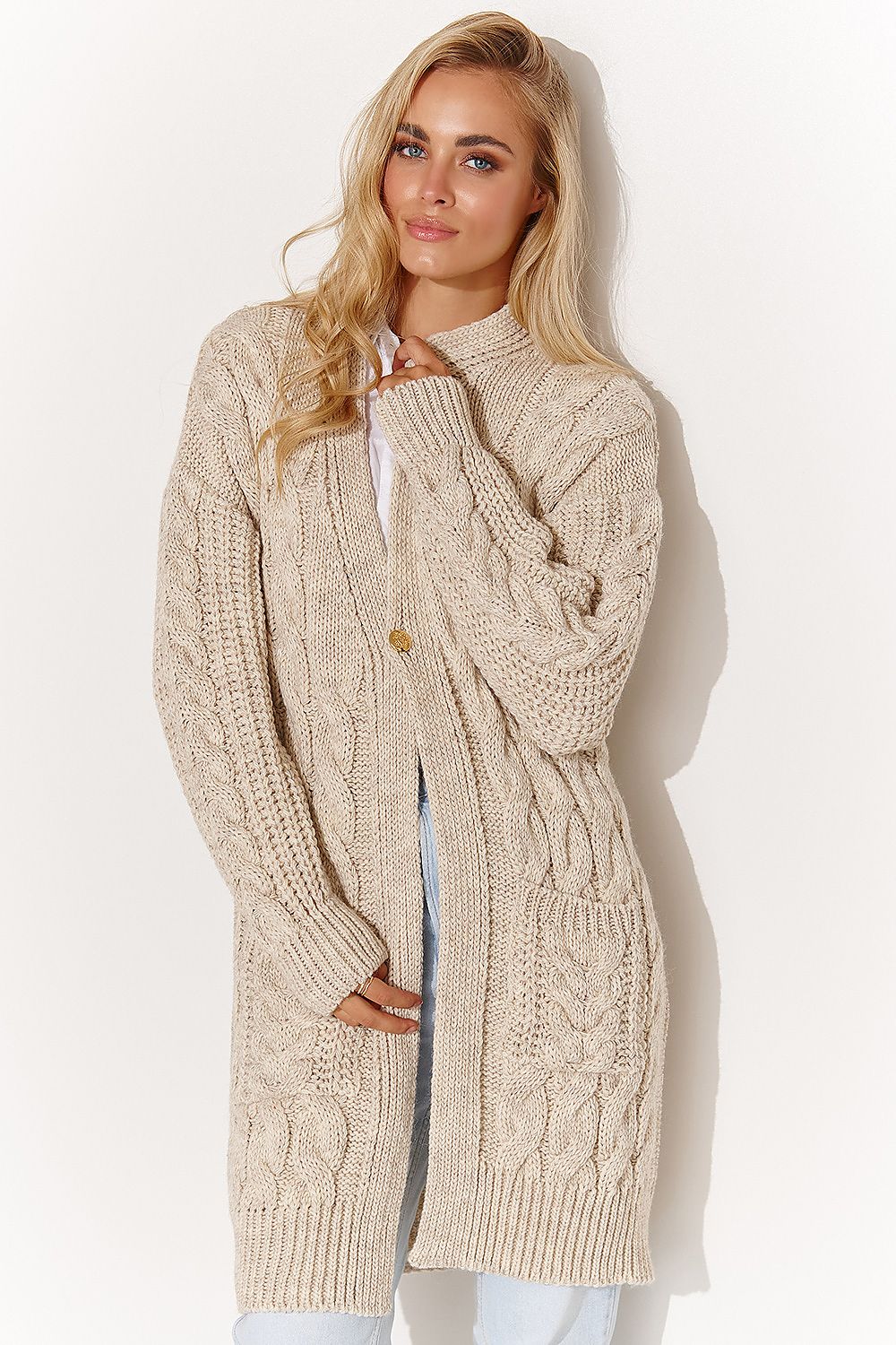 Cardigan model 184394 Makadamia